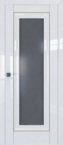Межкомнатная дверь Profildoors 24L стекло Графит (молдинг золото)