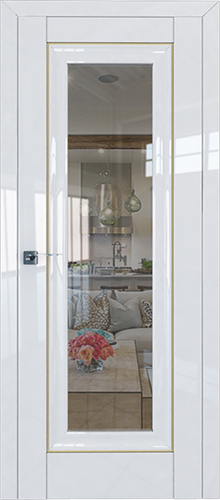 Межкомнатная дверь Profildoors 24L стекло прозрачное (молдинг золото)