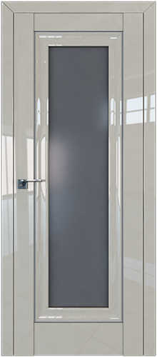Межкомнатная дверь Profildoors 24L стекло Графит (молдинг серебро)