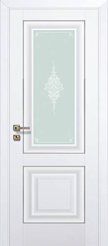 Межкомнатная дверь Profildoors 28U стекло Кристалл матовое (молдинг серебро)