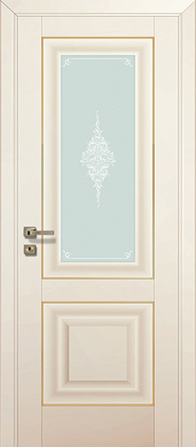 Межкомнатная дверь Profildoors 28U стекло Кристалл матовое (молдинг золото)