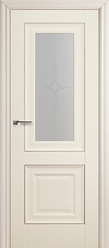 Межкомнатная дверь Profildoors 28X стекло Узор (молдинг серебро)