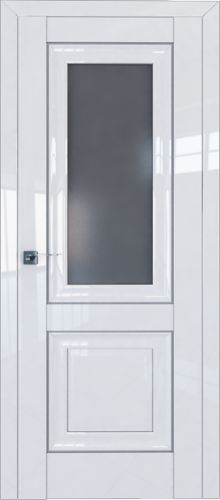 Межкомнатная дверь Profildoors 28L стекло Графит (молдинг серебро)