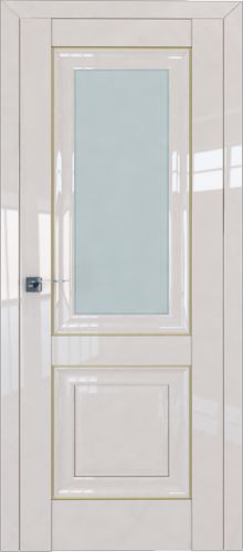 Межкомнатная дверь Profildoors 28L стекло матовое (молдинг золото)