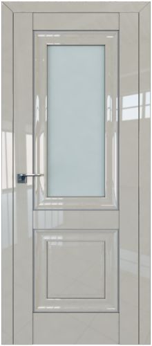Межкомнатная дверь Profildoors 28L стекло матовое (молдинг серебро)