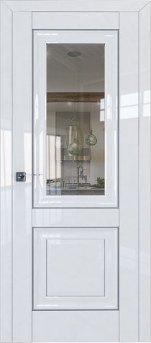 Межкомнатная дверь Profildoors 28L стекло прозрачное (молдинг серебро)