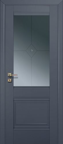 Межкомнатная дверь Profildoors | модель 2U стекло Графит узор