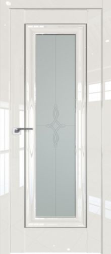 Межкомнатная дверь Profildoors | модель 24L стекло Узор матовое (молдинг серебро)