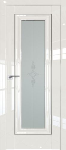 Межкомнатная дверь Profildoors 24L стекло Узор матовое (молдинг серебро)