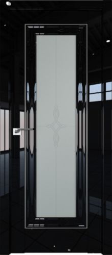 Межкомнатная дверь Profildoors 24L стекло Узор матовое (молдинг серебро)