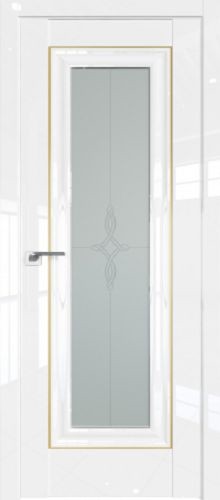 Межкомнатная дверь Profildoors | модель 24L стекло Узор матовое (молдинг золото)