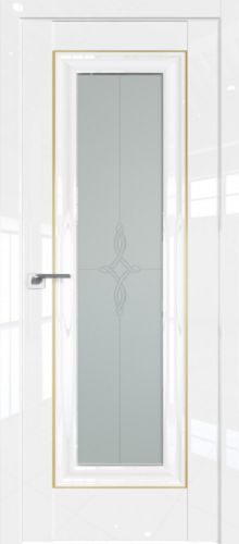 Межкомнатная дверь Profildoors 24L стекло Узор матовое (молдинг золото)