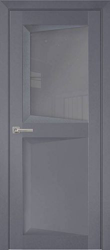 Межкомнатная дверь Дубрава Сибирь | модель Аккорд-2 ПО (стекло серый лакобель)