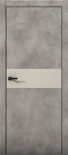 Межкомнатная дверь Aurum Doors | модель Pu 5 Abs вставка Силк Грей (кромка черная)