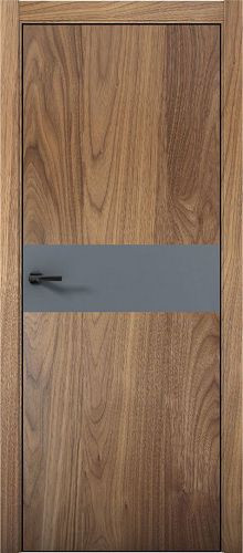 Межкомнатная дверь Aurum Doors | модель Pu 5 Abs вставка Антрацит (кромка черная)