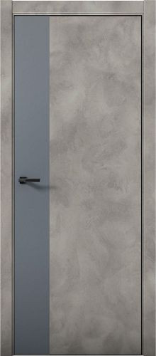 Межкомнатная дверь Aurum Doors | модель Pu 6 Abs вставка Антрацит (кромка черная)
