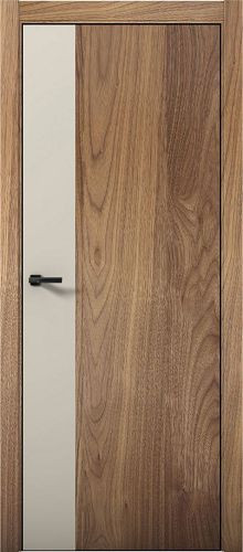 Межкомнатная дверь Aurum Doors | модель Pu 6 Abs вставка Силк Грей (кромка черная)