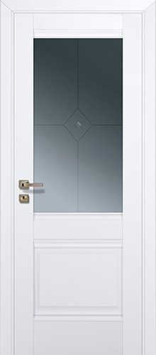 Межкомнатная дверь Profildoors | модель 2U Узор графит прозрачный фьюзинг (700x2000, Аляска)