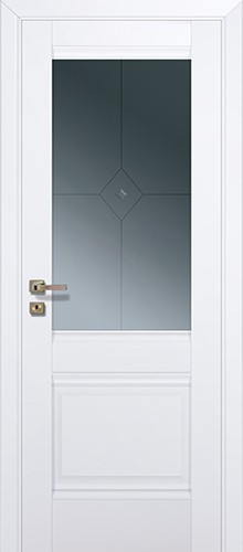 Межкомнатная дверь Profildoors 2U Узор графит прозрачный фьюзинг (700x2000, Аляска)