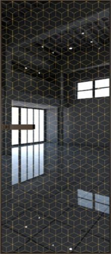 Межкомнатная дверь Profildoors | модель 1AGN стекло Лоран узор золото