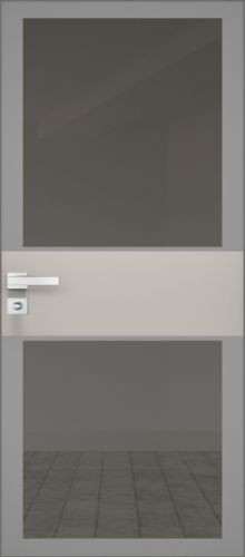 Межкомнатная дверь Profildoors | модель 5AGK стекло Планибель графит - серый прокрас (вставка Кремовая магнолия)