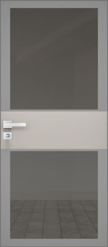 Межкомнатная дверь Profildoors 5AGK стекло Планибель графит - серый прокрас (вставка Кремовая магнолия)