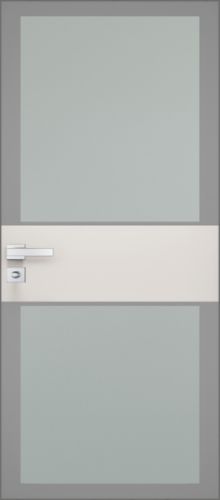 Межкомнатная дверь Profildoors 5AGK стекло Мателюкс бесцветный - серый прокрас (вставка Крем вайт)