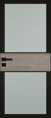Межкомнатная дверь Profildoors | модель 5AGK стекло Мателюкс бесцветный - черный прокрас (вставка Каштан темный)