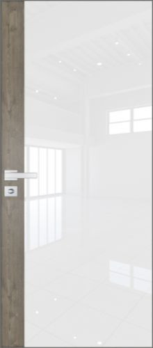Межкомнатная дверь Profildoors | модель 6AGK стекло Белый лак (вставка Каштан темный)