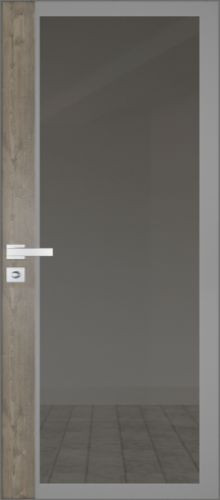 Межкомнатная дверь Profildoors | модель 6AGK стекло Планибель графит - серый прокрас (вставка Каштан темный)