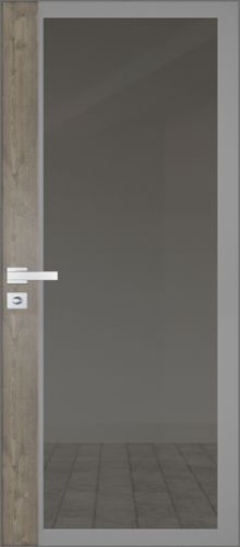 Межкомнатная дверь Profildoors 6AGK стекло Планибель графит - серый прокрас (вставка Каштан темный)