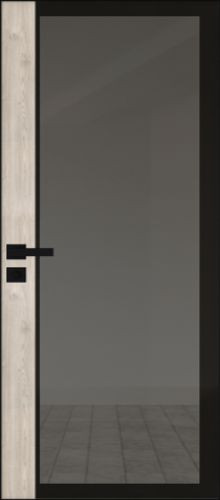 Межкомнатная дверь Profildoors | модель 6AGK стекло Планибель графит - черный прокрас (вставка Каштан светлый)