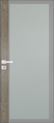 Межкомнатная дверь Profildoors 6AGK стекло Мателюкс бесцветный - серый прокрас (вставка Каштан темный)