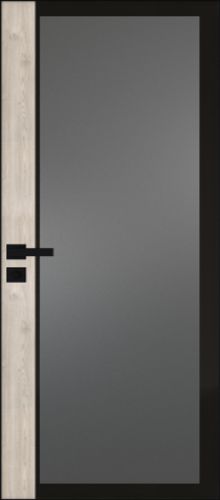 Межкомнатная дверь Profildoors 6AGK стекло Мателюкс графит - черный прокрас (вставка Каштан светлый)
