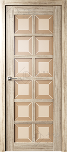 Межкомнатная дверь Dream Doors W16 Сатинат бронза (имитация фацета)