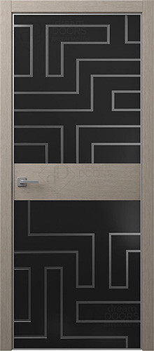 Межкомнатная дверь Dream Doors | модель T16 Лакобель черное (декор)