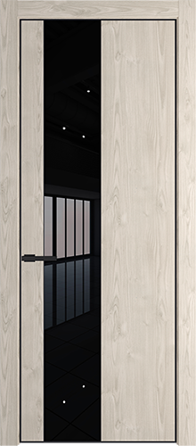 Межкомнатная дверь Profildoors 19NA Черный лак (профиль Черный матовый)