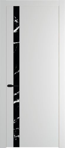 Межкомнатная дверь Profildoors 18PW Нефи черный узор серебро (Черный матовый молдинг)