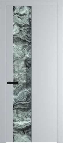 Межкомнатная дверь Profildoors | модель 19PW Атриум серебро (Черный матовый молдинг)