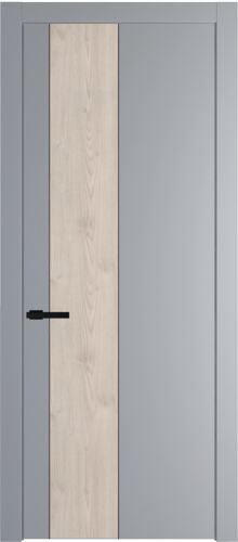 Межкомнатная дверь Profildoors 19PW вставка Каштан светлый (Черный матовый молдинг)