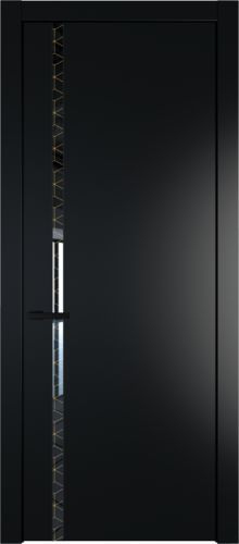 Межкомнатная дверь Profildoors | модель 21PW Лоран узор золото (Черный матовый молдинг)