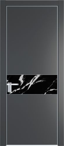 Межкомнатная дверь Profildoors 17PA Нефи черный узор серебро (профиль Серебро)