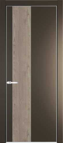Межкомнатная дверь Profildoors 19PE вставка Каштан темный (кромка Серебро)