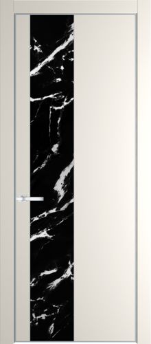 Межкомнатная дверь Profildoors 19PE Нефи черный узор серебро (кромка Серебро)