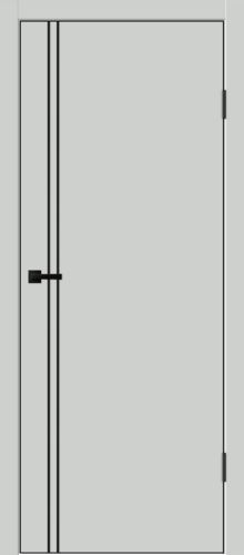 Межкомнатная дверь Velldoris | модель Galant М2 PG (кромка ABS черная, молдинг черный)