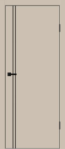 Межкомнатная дверь Velldoris | модель Galant М2 PG (кромка ABS черная, молдинг черный)