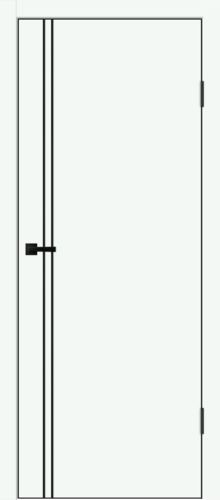 Межкомнатная дверь Velldoris | модель Galant М2 PG (кромка ABS черная, молдинг черный)