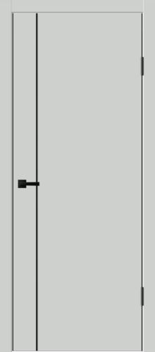 Межкомнатная дверь Velldoris | модель Techno Black MV 1 PG (черная алюминиевая кромка с 4-х сторон, молдинг черный)