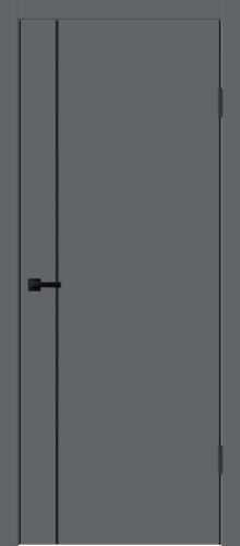 Межкомнатная дверь Velldoris | модель Techno Black MV 1 PG (черная алюминиевая кромка с 4-х сторон, молдинг черный)