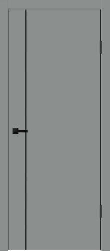 Межкомнатная дверь Velldoris | модель Techno Black MV 1 PG (черная алюминиевая кромка с 4-х сторон, молдинг черный)